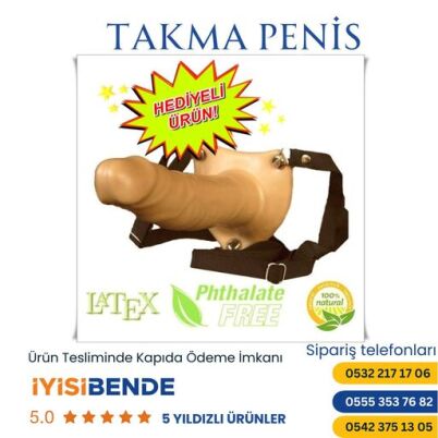 22 Cm En Büyük Boy Belden Bağlamalı Takma Penis - 5