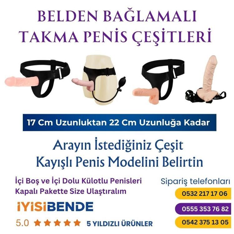 Belden Bağlamalı Plastik Penis 22 Cm Büyük Boy Yapma Dildo - 2