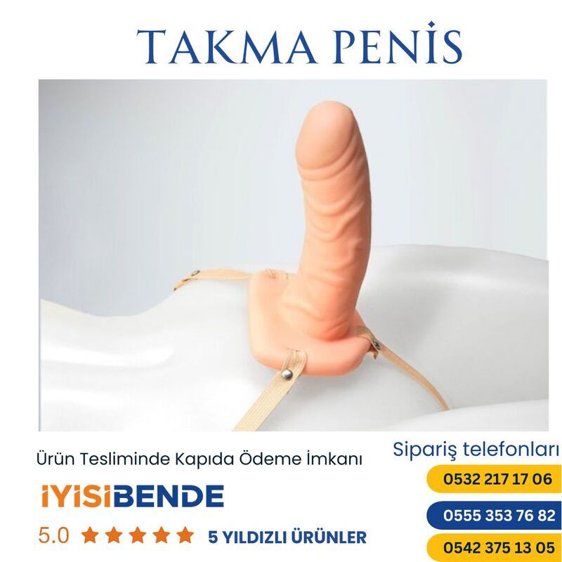 Belden Bağlamalı Plastik Penis 22 Cm Büyük Boy Yapma Dildo - 3