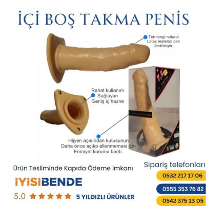 Belden Bağlamalı Plastik Penis 22 Cm Büyük Boy Yapma Dildo - 4