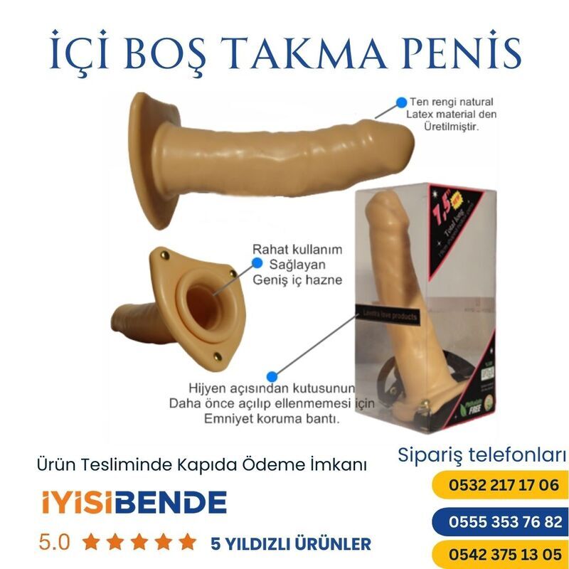 Belden Bağlamalı Plastik Penis 22 Cm Büyük Boy Yapma Dildo - 4