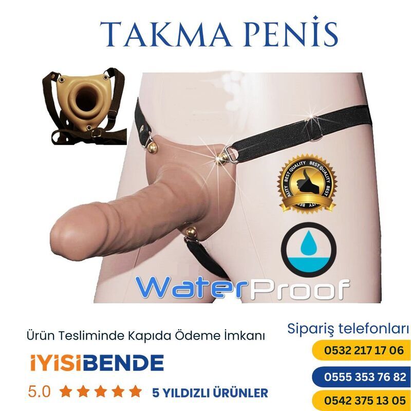 Belden Bağlamalı Plastik Penis 22 Cm Büyük Boy Yapma Dildo - 5