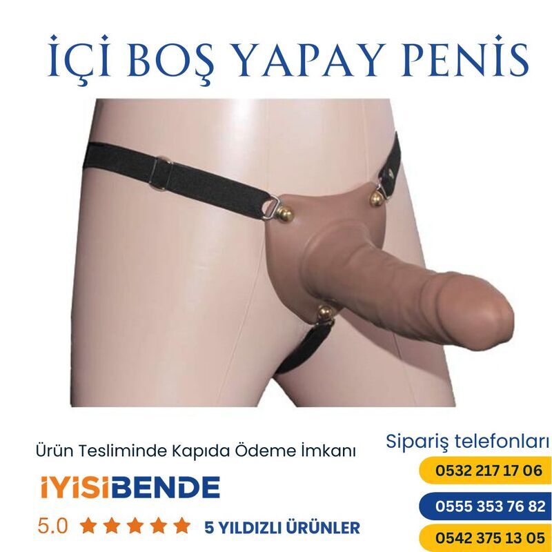 Belden Bağlamalı Plastik Penis 22 Cm Büyük Boy Yapma Dildo - 6