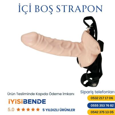 Belden Bağlamalı Plastik Penis 22 Cm Büyük Boy Yapma Dildo 