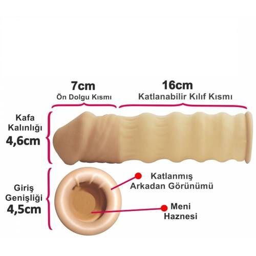 Dolgulu Penis Büyütücü Kalın Uzatmalı Prezervatif - 1